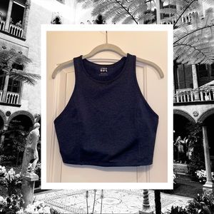 Navy Workout Crop